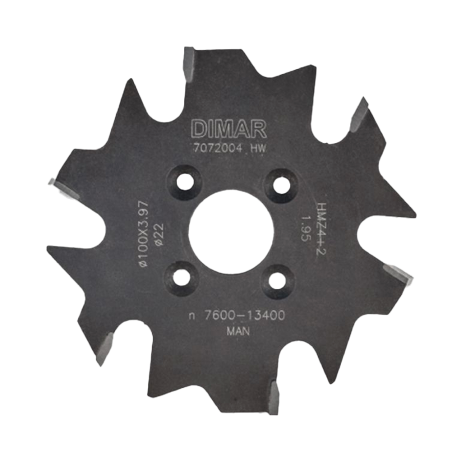 картинка Фреза насадная Dimar для ламелей D100x4 Z4+4 сменные ножи от HARVEY-RUS