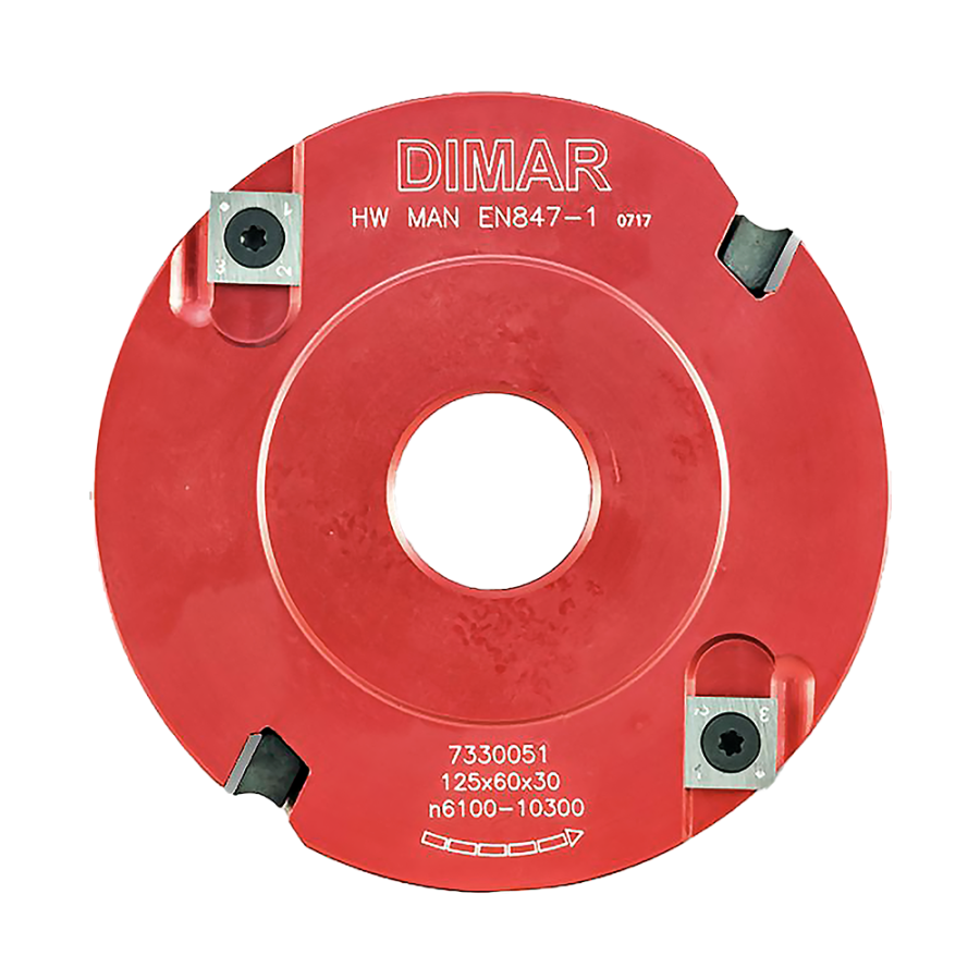 картинка Фреза насадная Dimar 7330051 четвертные чистый рез четверть 60x27мм D125  Z2+4 корпус алюминий от HARVEY-RUS